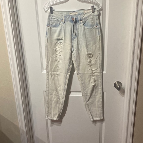 Distressed, boyfriend, fit lightweight jeans - Picture 1 of 5
